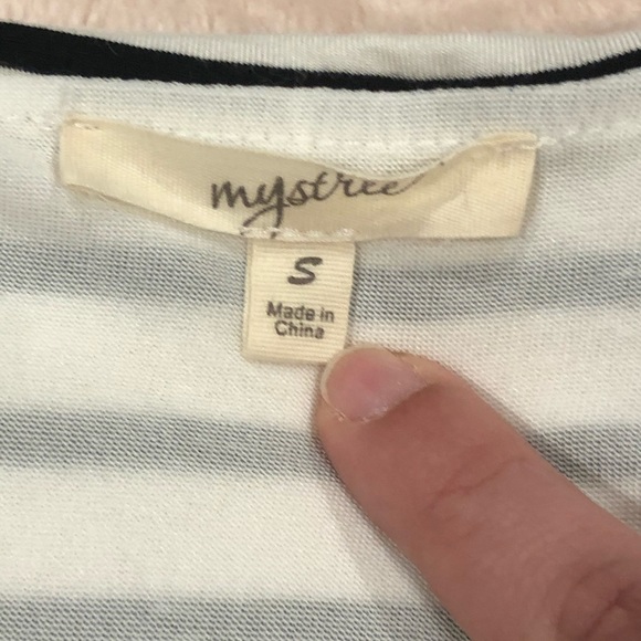 NWOT Mystree Anthropology Striped Layered Bodycon Dress, S - Picture 8 of 9